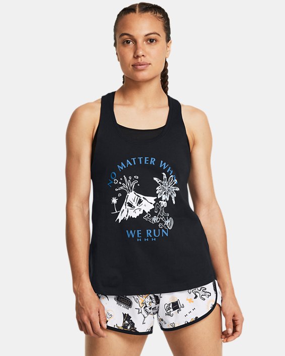 Women's UA Launch Tank in Black image number 0